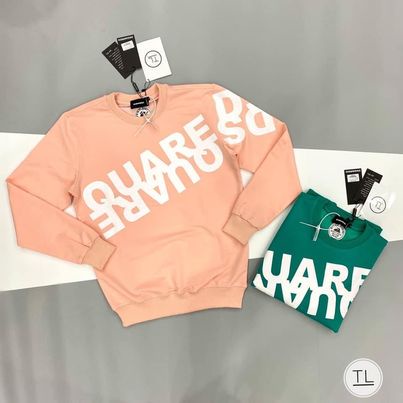 áo thun dài tay DSQ in chéo , from rộng phông nam nữ unisex , chân cua da cá