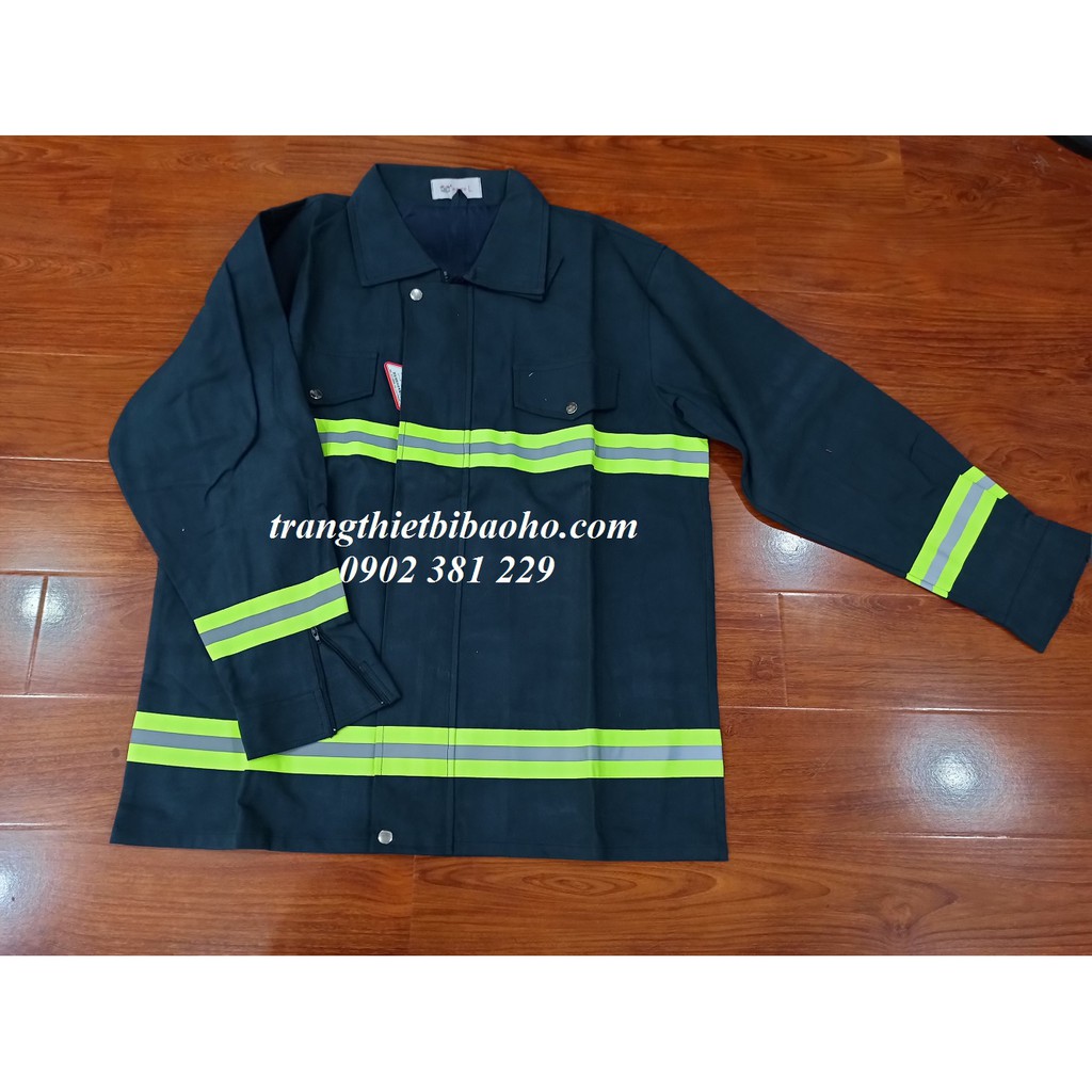 Quần áo phòng cháy chữa cháy màu xanh TT56 - hình thật