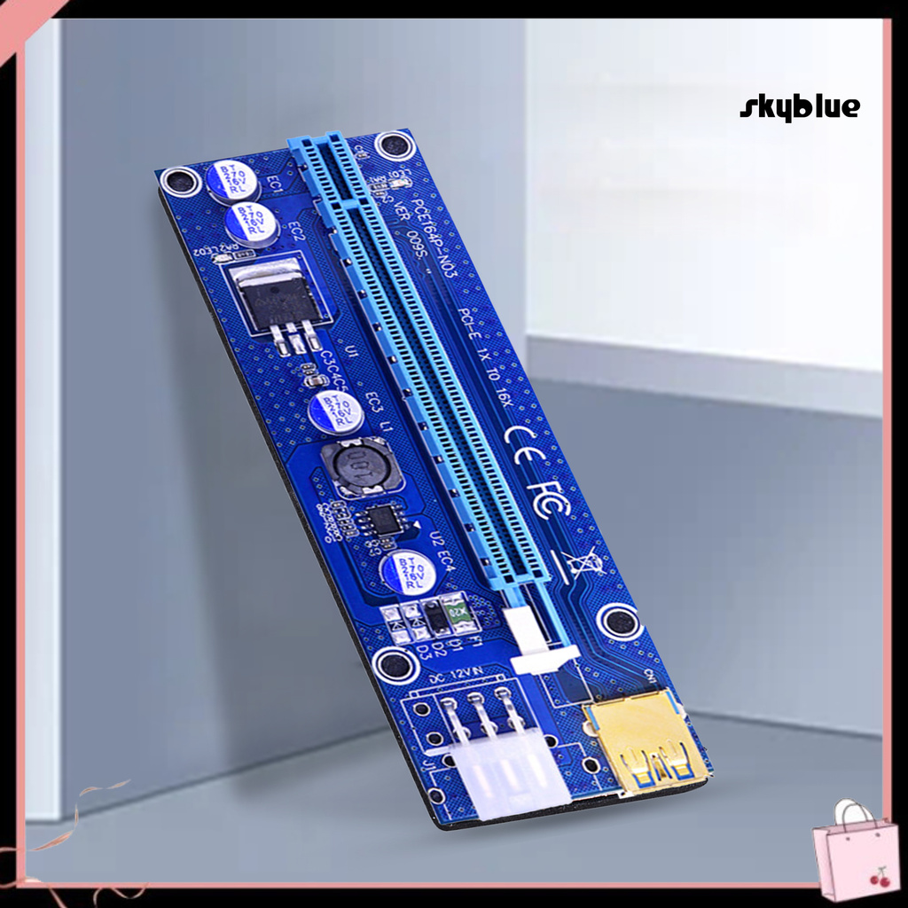 [SK]009S PCI-E Plug Play USB3.0 PCI-E 1X to 16X Riser Card Express Extension Cable for Miner