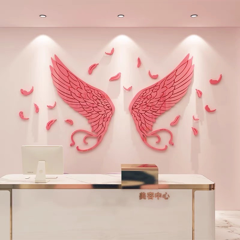 Tranh dán tường mica dán nổi cánh tiên mẫu mới trang trí phòng khách, phòng ngủ, nhà hàng, spa