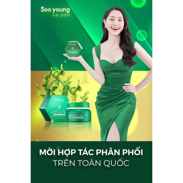 Kem Body Lục Tảo Soo Young - Body Lục Tảo Soo Young NHẬT BẢN Trắng Mịn Mềm Mướt Da 250gr