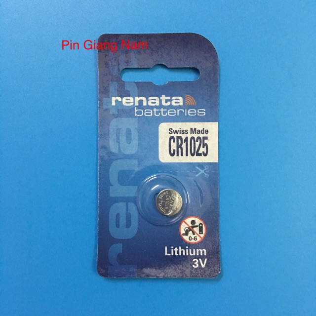 Pin CR1025 Renata 3V Lithium vỉ 1 viên