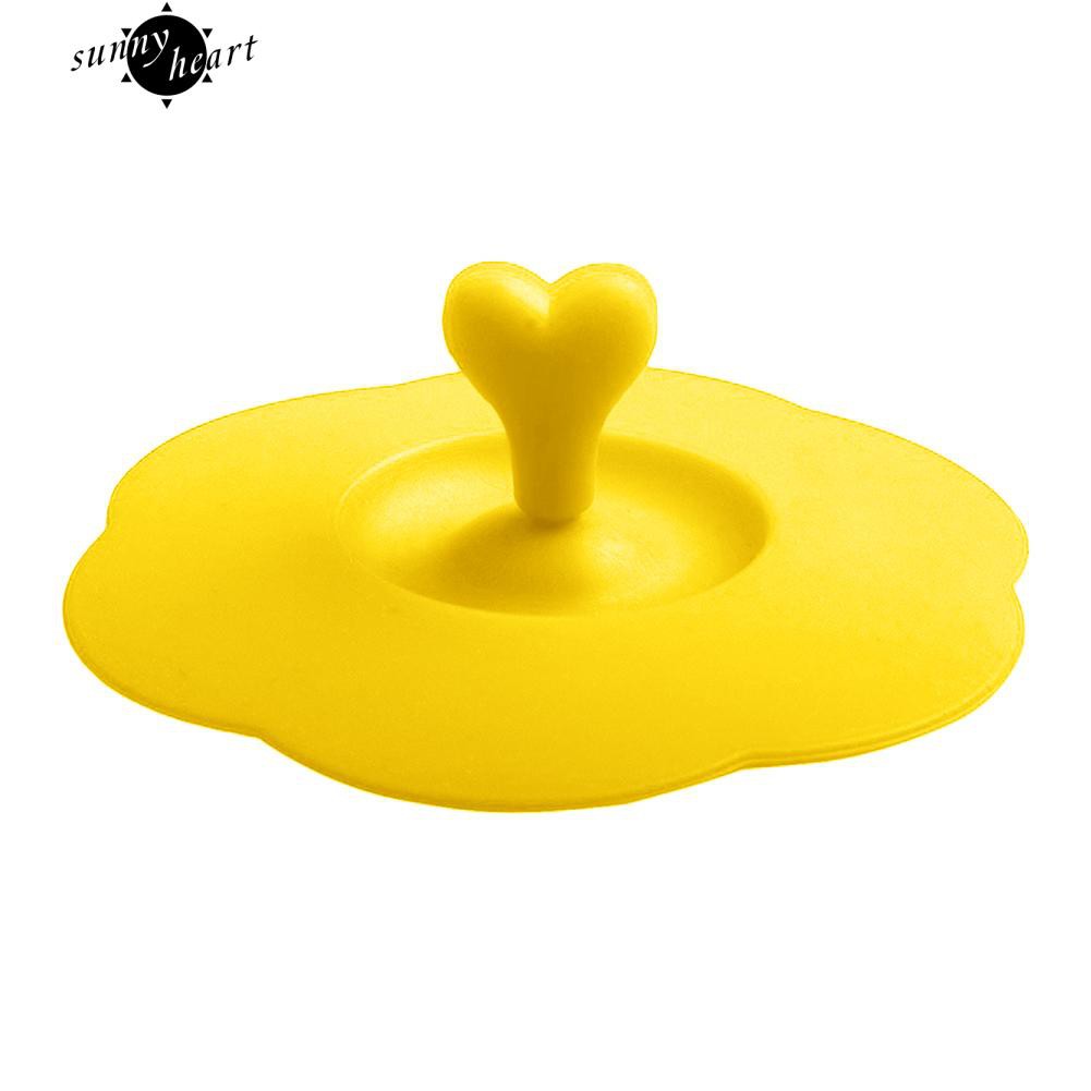 Nắp đậy cốc nước có tay cầm hình trái tim chống bụi có thể tái sử dụng