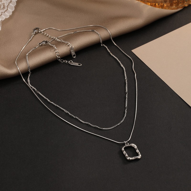 Vòng cổ 2 dây titan théo không đen không rỉ