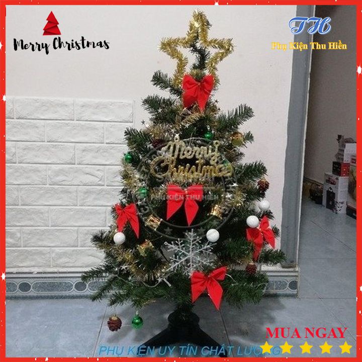 Cây thông noel để bàn 90cm  trang trí giáng sinh cho nhà cửa, phòng khách, phòng ngủ full phụ kiện