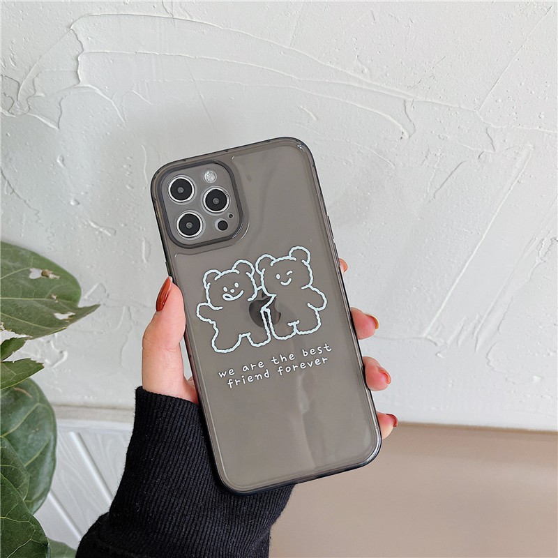 Ốp lưng iphone trong cạnh vuông BVC gấu friend 6plus/7/7plus/8/8plus/x/xs/11/12/pro/max/plus/promax-Awifi A3-14 | BigBuy360 - bigbuy360.vn