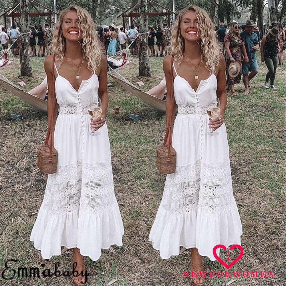 NFW♥Emmababy Boho Summer Evening Party Sundress Oversized Strappy Long Maxi Dress