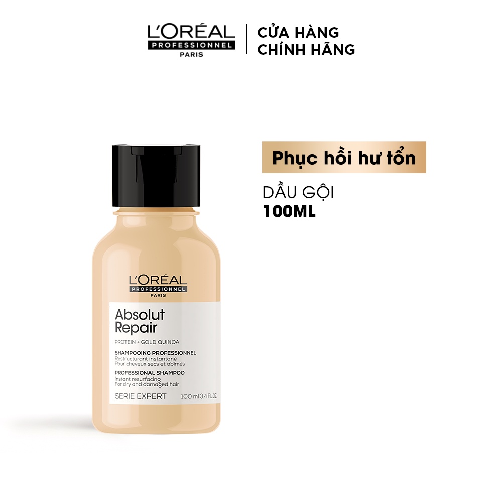 Dầu gội phục hồi hư tổn toàn diện L'Oréal Professionnel Serie Expert Absolut Repair Gold 100ml