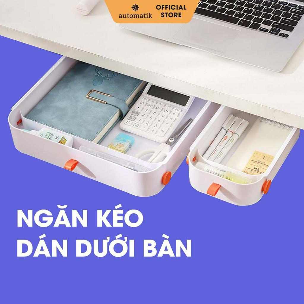 Ngăn Kéo Dán Dưới Bàn, Hộc Dán Ngăn Bàn Mini, Hộp Ngăn Kéo Đa Năng Đựng Đồ Văn Phòng Phẩm, Mỹ Phẩm Tiện Lợi - Automatik