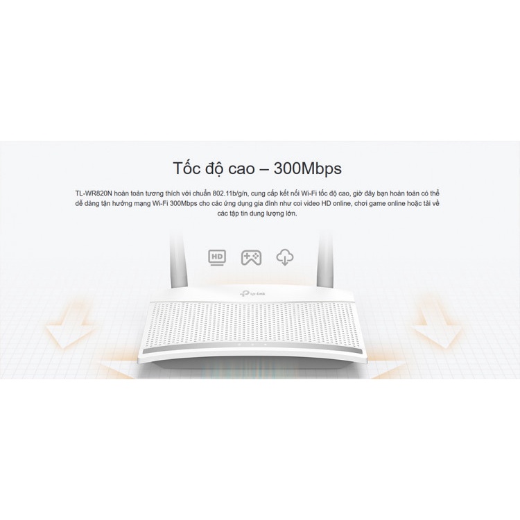 Router Wi-Fi 4 chế độ TP Link 820 mới nhất 2022  TL WR820N Tốc Độ 300Mbps, bộ phát wifi