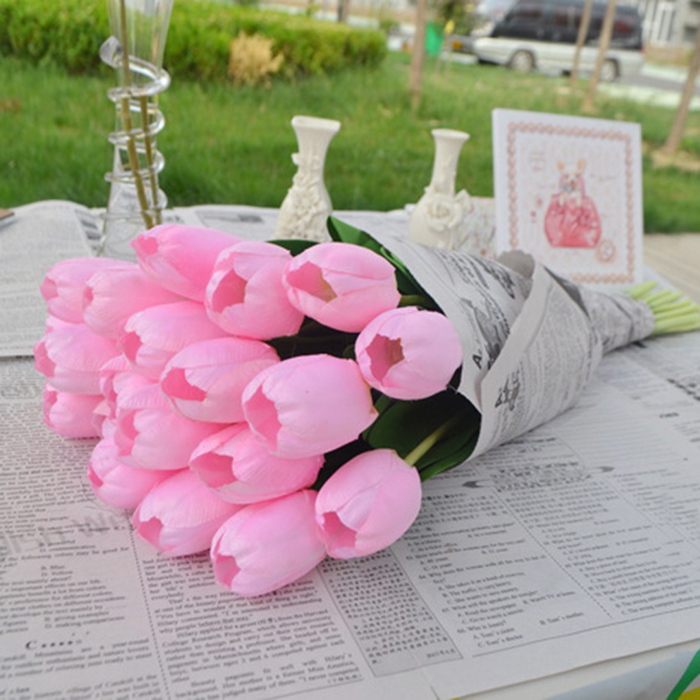 Bộ 2 hoa tulip giả trang trí