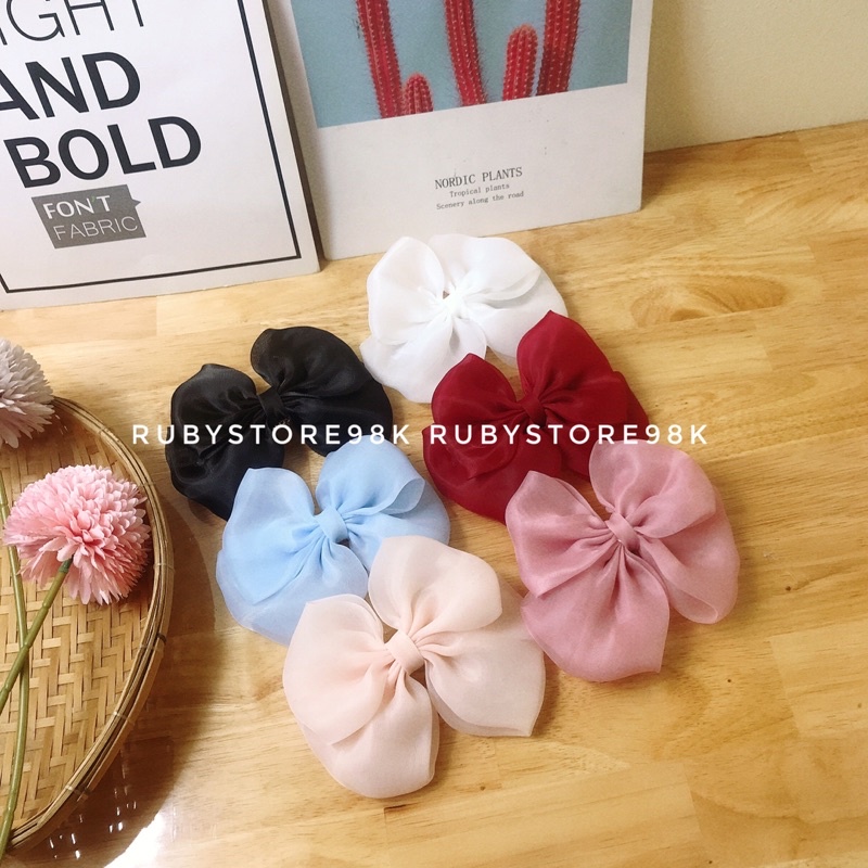kẹp tóc nơ Mây tiểu thư kiêu sa ( size to )