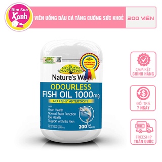 Dầu cá omega 3 -viên uống dầu cá nature’s way odourless fish oil tăng cường sức khoẻ tự nhiên không mùi 1000mg