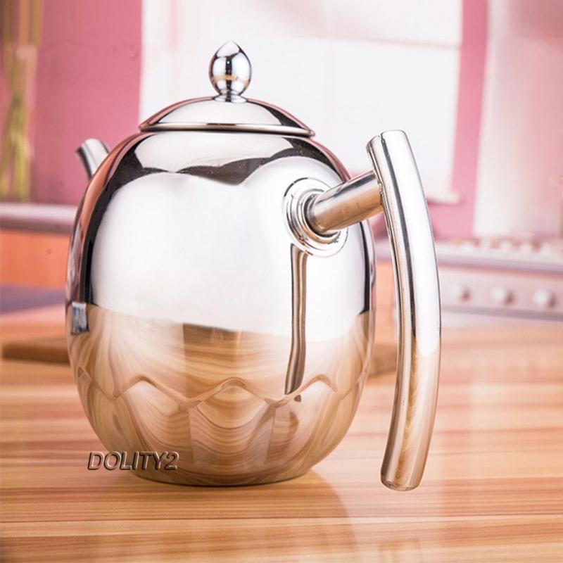 Ấm Trà / Cà Phê Bằng Kim Loại Không Gỉ Kèm Đồ Lọc Tiện Dụng Dolity2