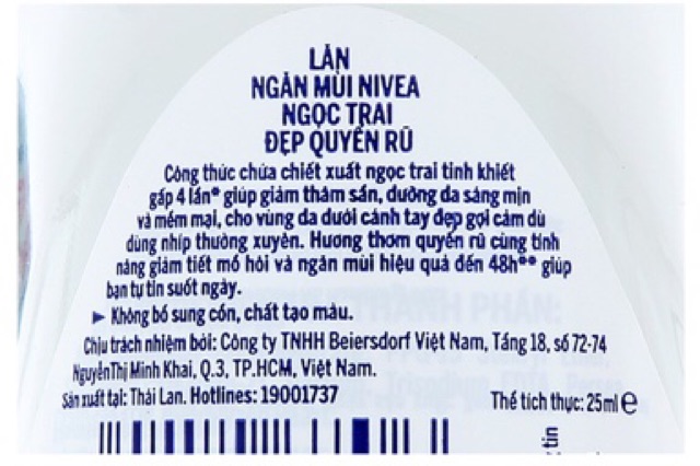 Lăn Khử Mùi Nivea Ngọc Trai 25ml-50ml (Mẫu Mới Ra)