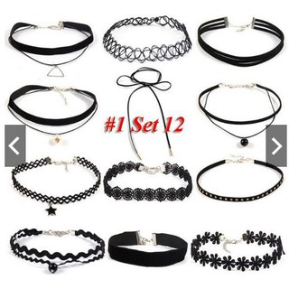 Bộ vòng cổ choker 12 cái cho nữ giới
