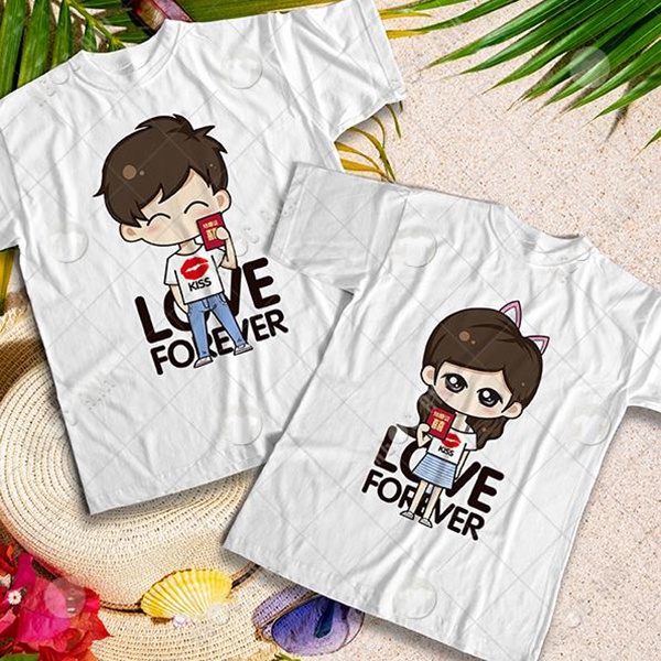 💥Áo thun cặp đôi💥Áo Wedding💥Chụp ảnh cưới💥In hình "Love forever v2", "I love you v7"