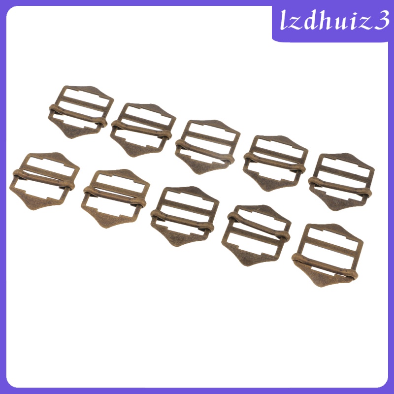 Gemgem Loey 10Pcs Metal Adjustable Webbing Slider Buckle Sliding Bar Strap Adjuster 20mm