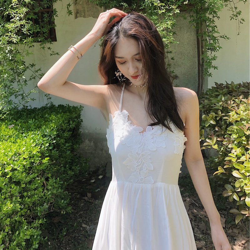 Đầm Maxi, Váy Maxi Hở Lưng Viền Ren Vô Cùng Thích Hợp Để Đi Biển Cho Nữ