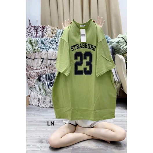 Áo Phông Tay Lỡ 3158 Cotton Khô Nam Nữ Unisex In Số 23