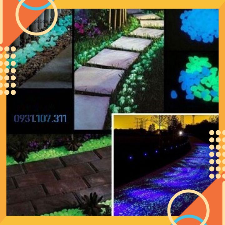 Đá phát sáng trang trí bể, hồ cá; chậu cây, sân vườn. Set 50 viên
