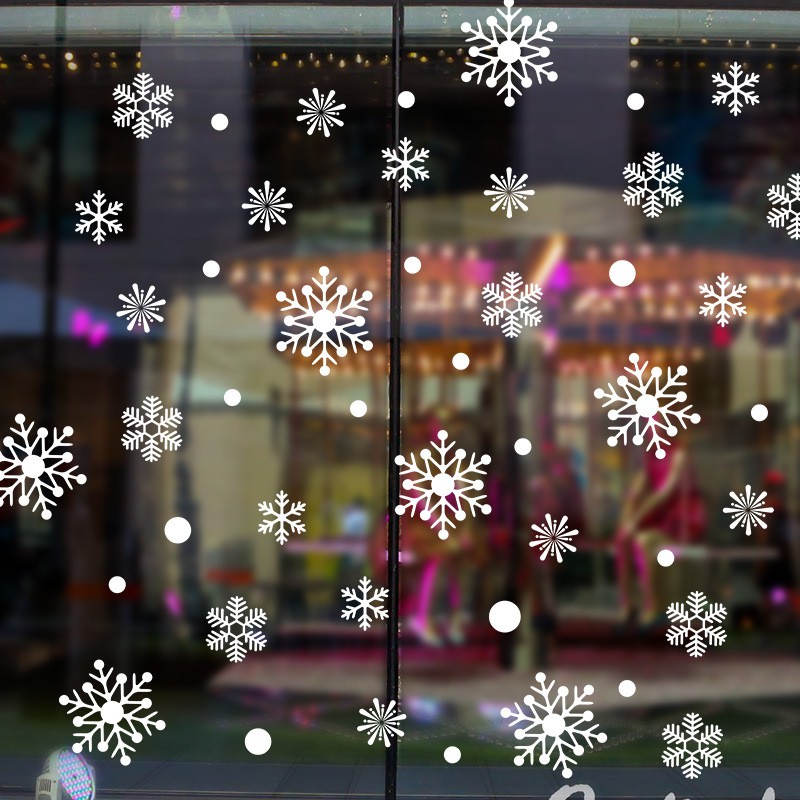 Decal dán kính Hoa tuyết Noel
