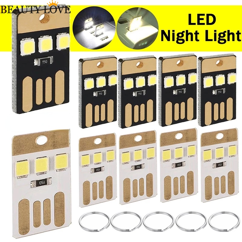 Thẻ Đèn Ngủ LED Mini 0.2W 5V Kèm Sạc USB Siêu Bền Tiện Dụng Mang Theo Du Lịch / Leo Núi