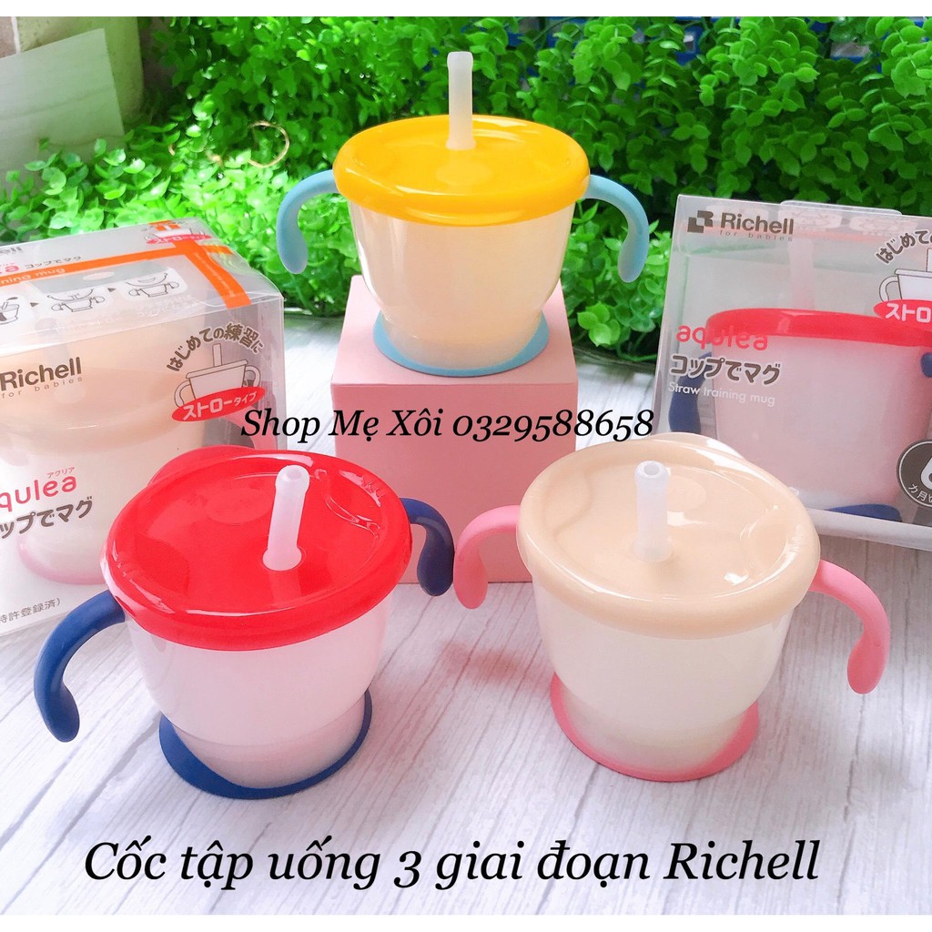 Cốc tập hút 3 giai đoạn Richell-chính hãng PP Ánh Dương