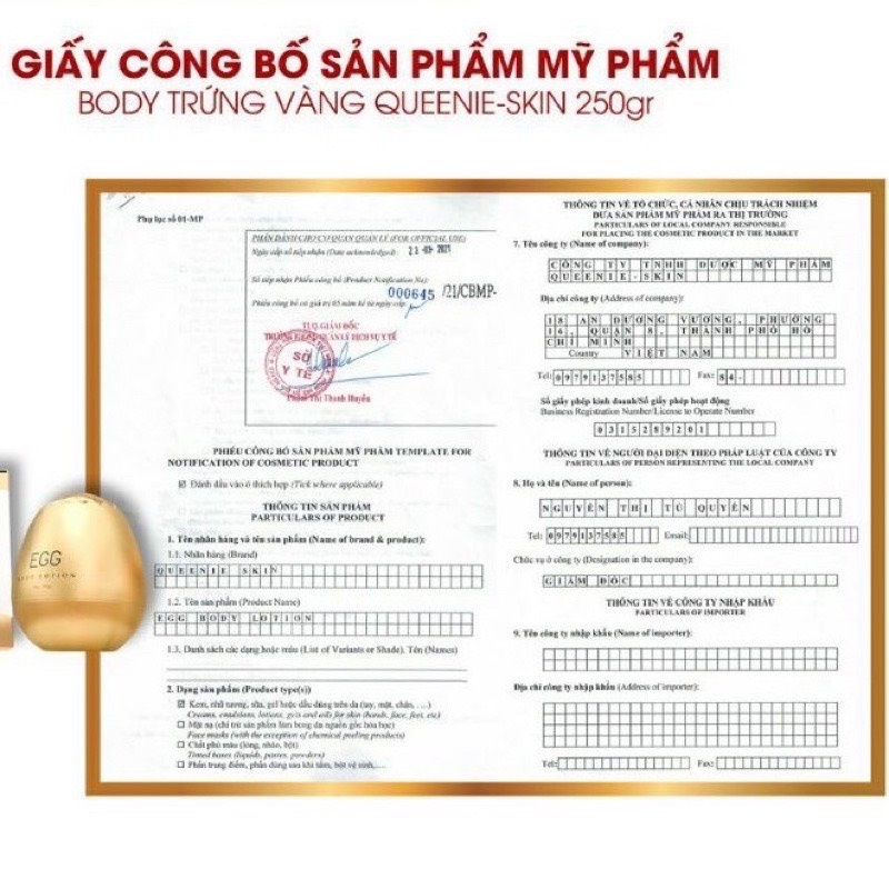 Kem Body Trứng Vàng Queenie Skin Tài Lộc - Mỹ phẩm Queenie Skin [Chính hãng]