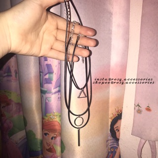 ROSY - CHOKER DA PHỐI MẶT HÌNH HỌC (ẢNH THẬT Ở SAU!!!!)