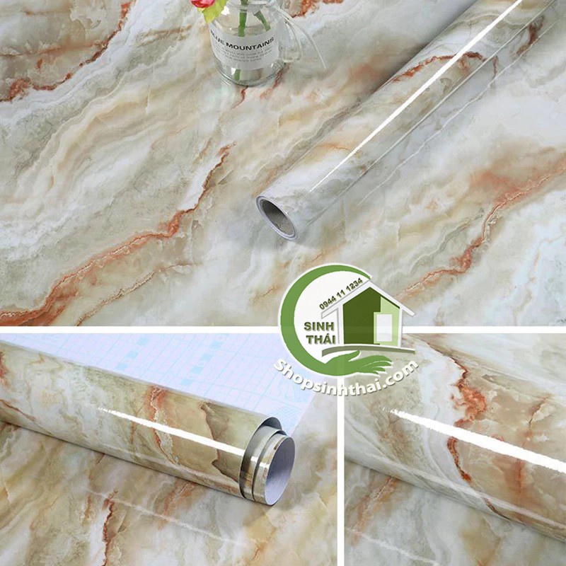Cuộn giấy decal giả đá hoa cương dán bếp - [ 3 mét x khổ 60cm ] - giấy tráng nhôm cách nhiệt dán tủ, dán bàn - chọn màu