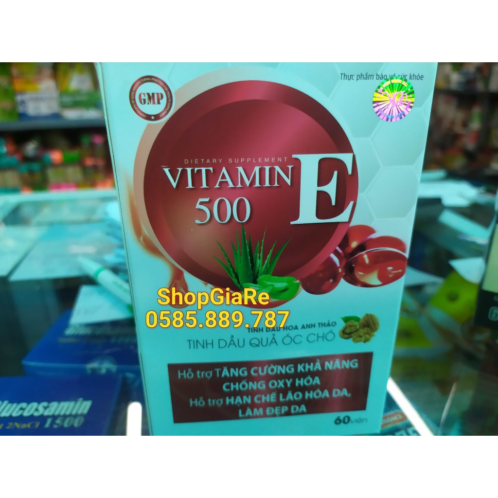 Vitamin E 500, E đỏ tinh dầu quả óc chó, chống oxy hóa, chống lão hóa da, bổ sung vitamin e, sáng da, đẹp da