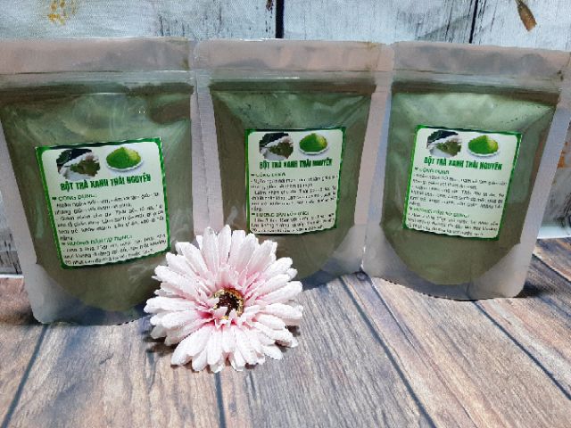 1 lạng bột trà xanh Thái Nguyên nguyên chất 100% handmade