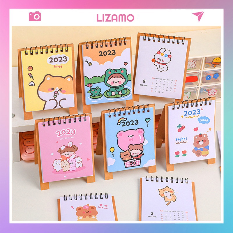Lịch để bàn mini năm 2023, năm 2024 xinh xắn Lizamo LB89