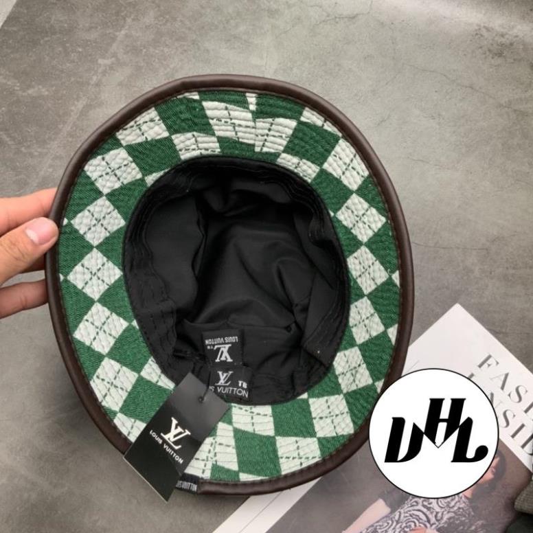 Mũ Bucket L.V Mạc Vuông Hoạ Tiết Hình Thoi Thời Trang Unisex Cao Cấp