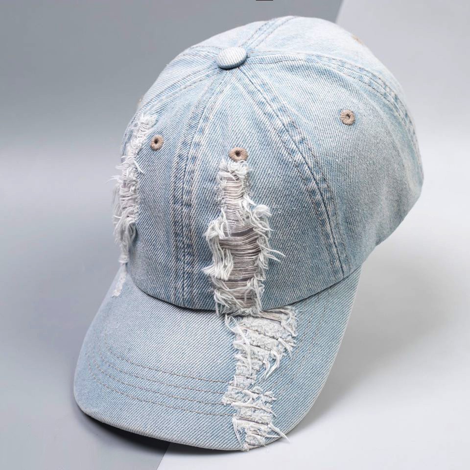 Nón lưỡi trai Jean Rách nam nữ Thơm's Cap freesize - Nón rách jean