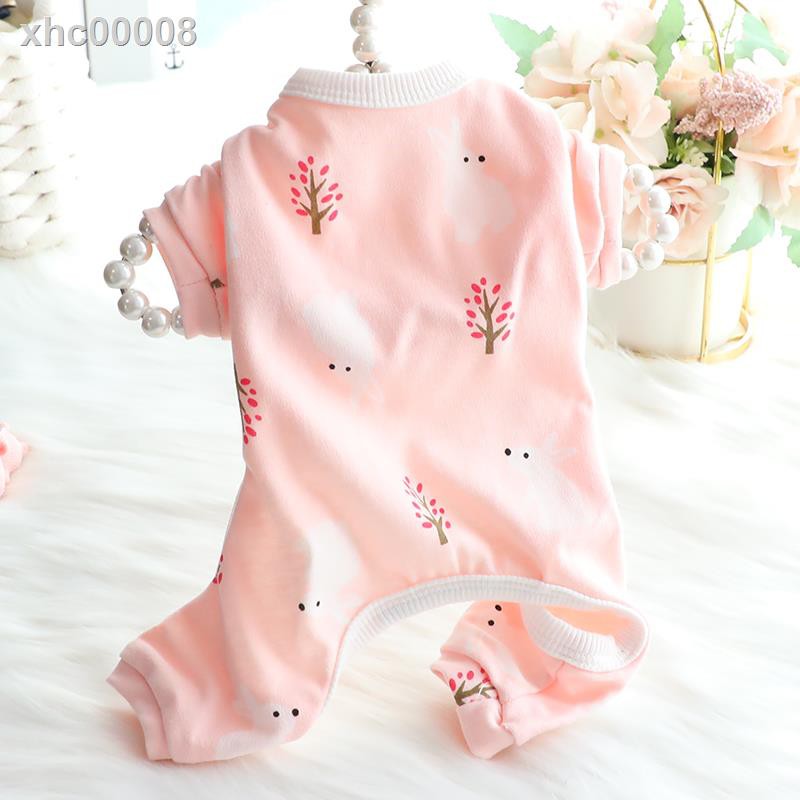 Quần Áo Cho Thú Cưng☂Bộ Đồ Ngủ Bằng Vải Cotton Mỏng Họa Tiết Hoạt Hình Dễ Thương Dành Cho Cún Cưng 2877