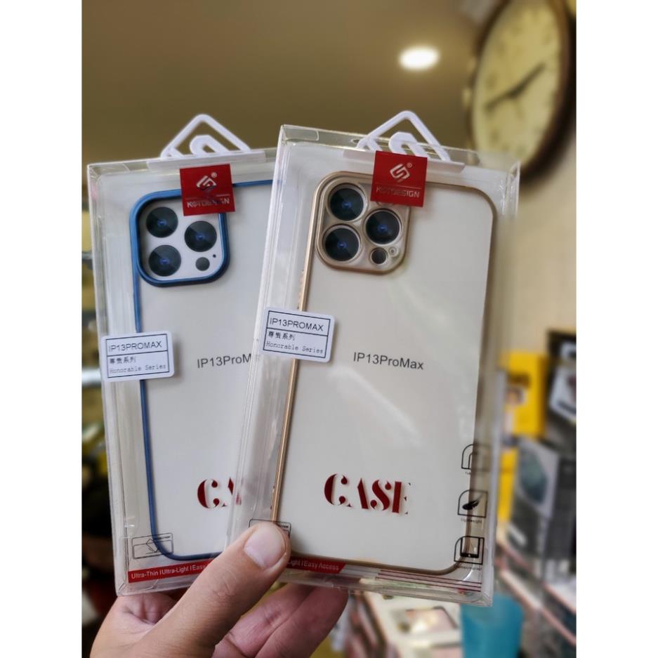 Ốp lưng nhám KST iPhone 13, 13 Pro, 13 pro Max Viền Xi màu siêu đẹp, chống vân tay