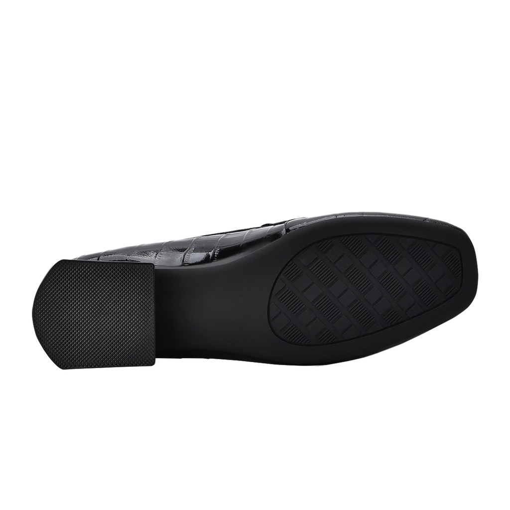 Giày lười nữ Zuciani da bò cao cấp thiết kế Loafer gót vuông 3cm thanh lịch - GZD44