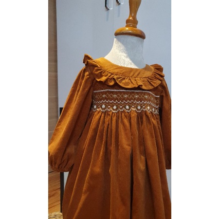 Váy smock nhung tăm cotton 2 màu