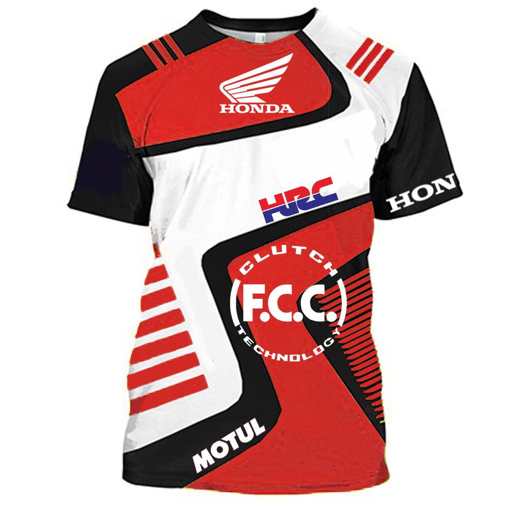 Áo Thun Tay Ngắn Cổ Tròn In Hình Xe Mô Tô Honda 3D Thời Trang Mùa Hè Cho Nam Và Nữ