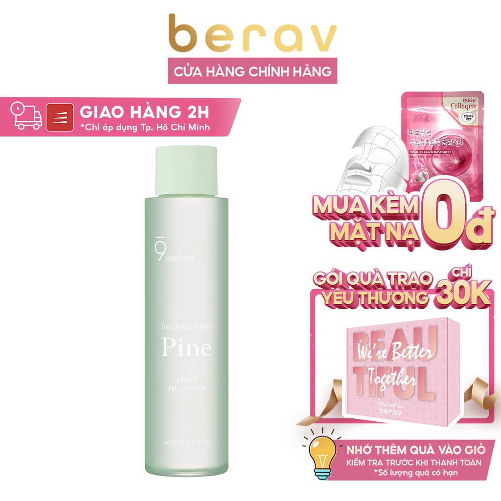 NƯỚC CÂN BẰNG Độ Ẩm, Làm Sạch Lỗ Chân Lông 9WISHES PINE Treatment Skin 150ml