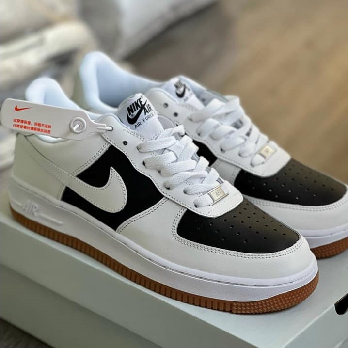 Giày air force 1 đế nâu , Giày thể thao AF1 đen trắng đế nâu bản đẹp cao cấp hè 2022 full box bill