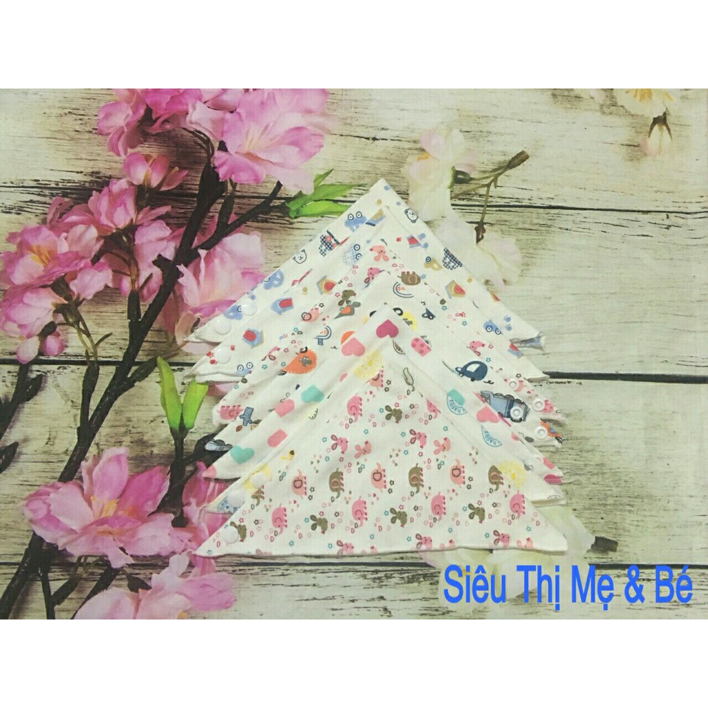 Sỉ - Combo 10 yếm cotton cúc bấm cho bé