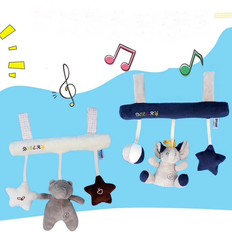 Đồ chơi thú bông lục lạc, treo nôi, cũi, xe đẩy cho trẻ có nhạc mani &amp; beby DD173