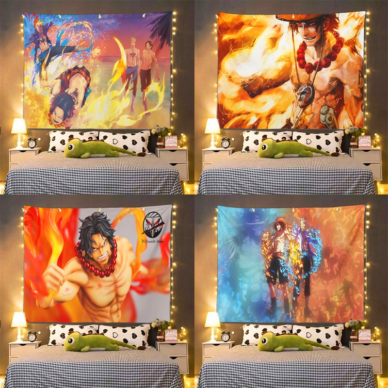 Tranh cao cấp Ace one piece anime Tranh vải treo tường Decor phòng ngủ trang trí phòng khách IN THEO YÊU CẦU loai 1