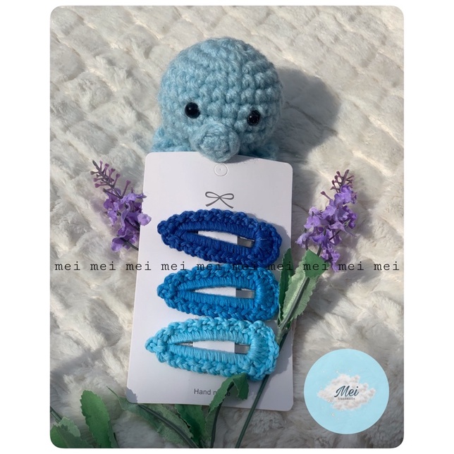 Set kẹp len trơn màu sắc Made by Mei, set kẹp tóc handmade xinh xắn cho bé, bạn gái