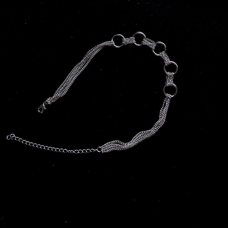 Vòng Cổ Khoen Tròn Phối Xích Dạng Choker Phong Cách Tối Giản Unisex  - Vani Store [TS000265]
