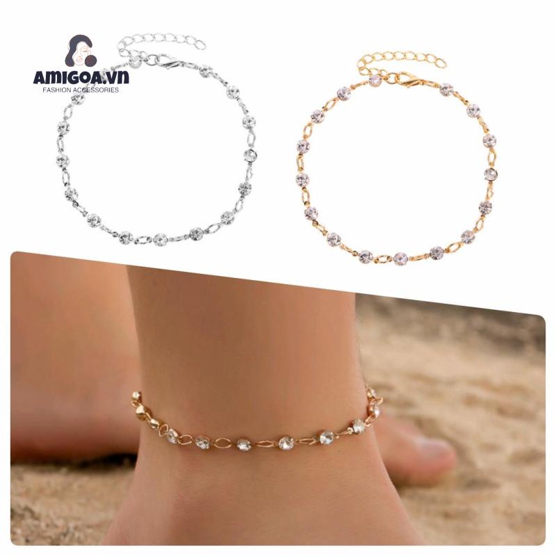 ✨✨Lắc Chân Đính Đá Trong Suốt Đơn Giản Dành Cho Nữ