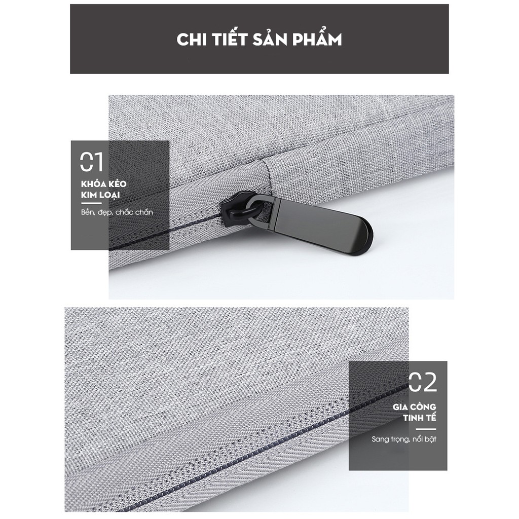 Túi chống sốc laptop kiểu dáng đơn giản dành cho 13inch ,14 inch, 15inch vải chống xước và chống mài mòn, dày dặn, êm ái